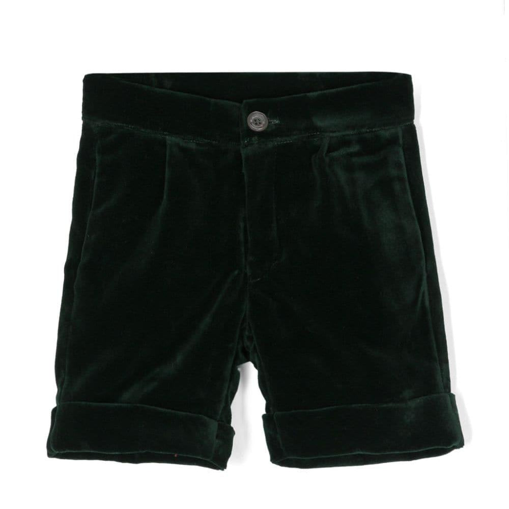 Shorts con ruches per neonato La Stupenderia verde con dettaglio con pince CCBR53 V80 LA STUPENDERIA