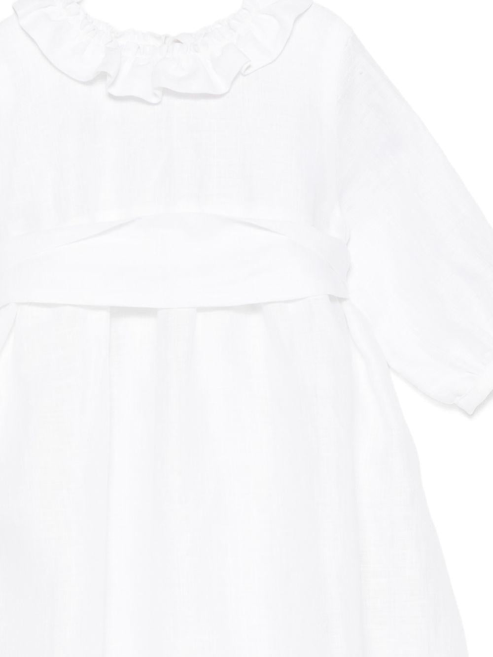 Abito battesimale per neonata Jesurum bianco con colletto a balze RAMAGE BIANCO JESURUM