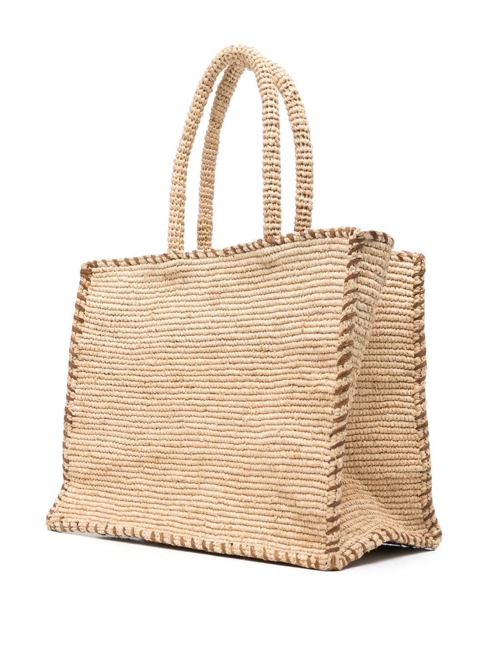 Borsa tote MC2 Saint Barth beige chiaro con due manici superiore tondi VANI013 00435L MC2 ST. BARTH KIDS