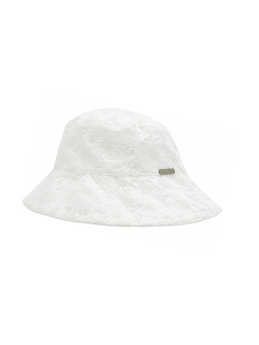 Cappello bucket per bambina Monnalisa bianco con motivo a fiori 17G004 7043 0099 MONNALISA