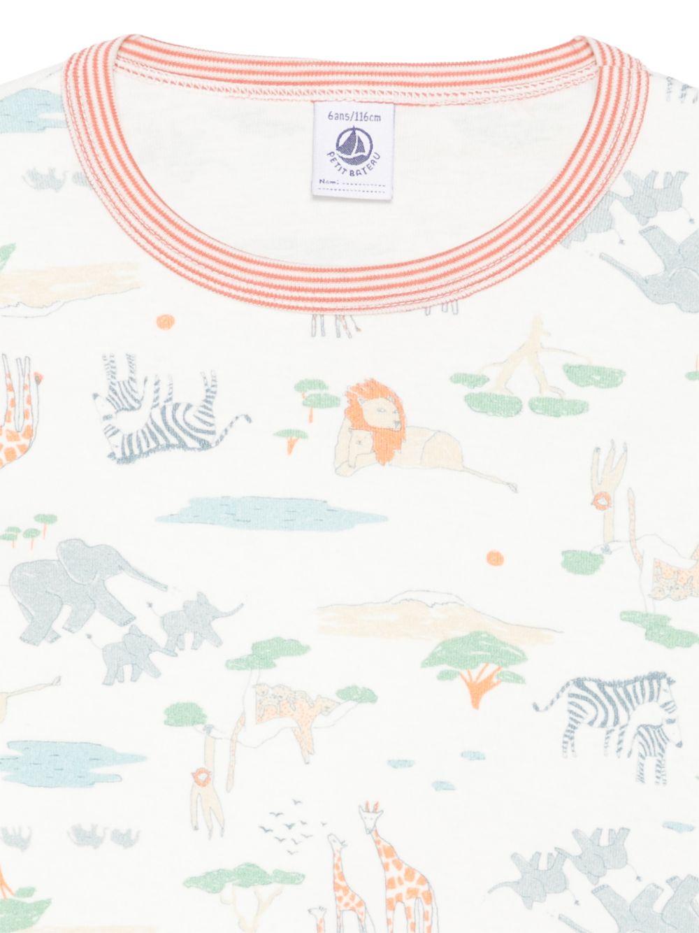 Pigiama per bambino Petit Bateau bianco con stampa grafica all-over A0FCT 01 PETIT BATEAU