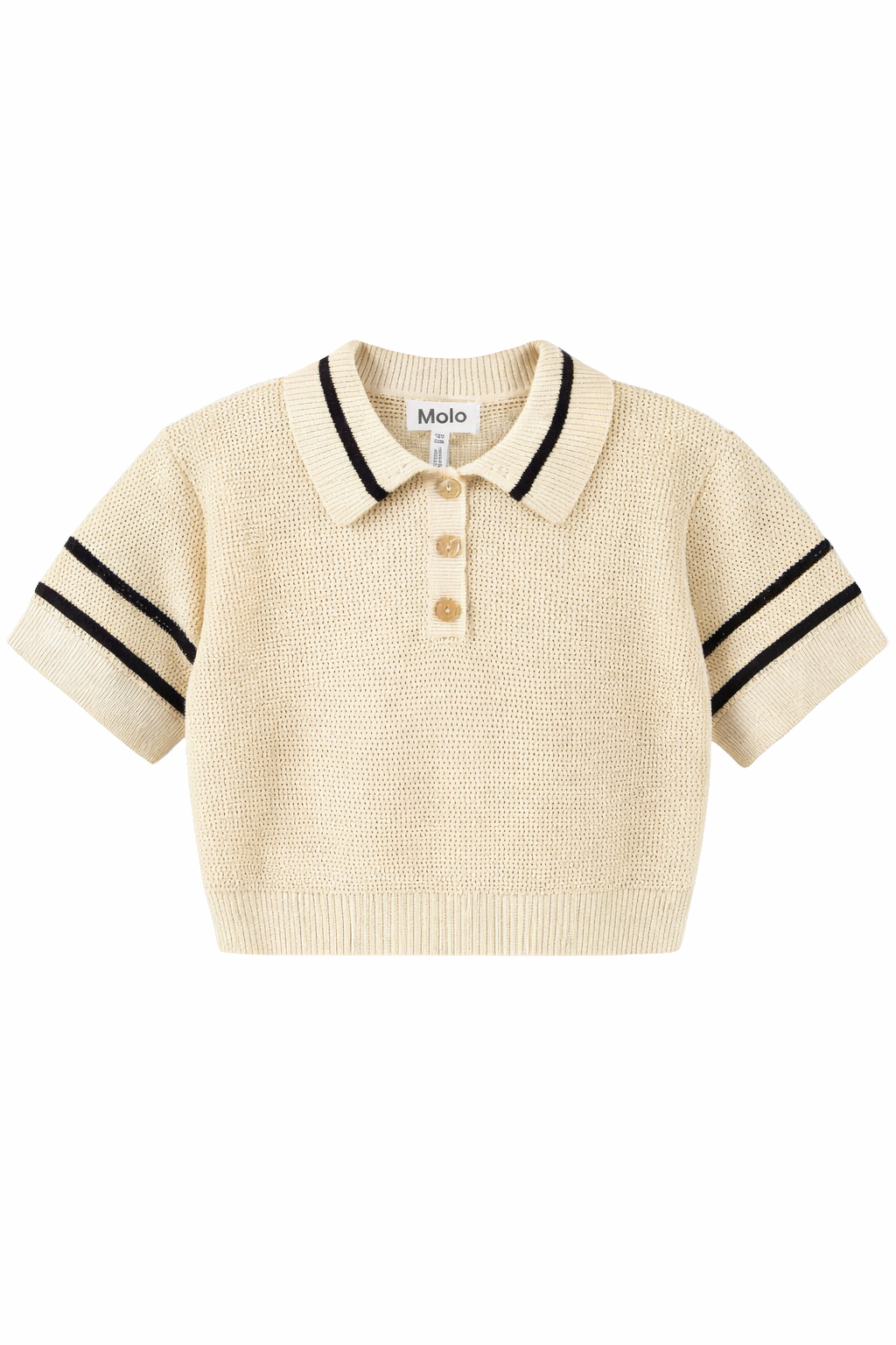 Polo Gwinn per bambina Molo beige con decorazione a righe 2S26K205 8894 MOLO KIDS