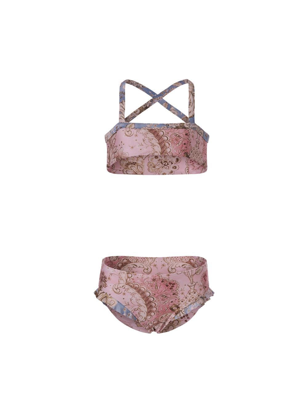 Costume a due pezzi per bambina Zimmermann Kids rosa con stampa floreale 6154WR S263 ZIMMERMANN KIDS