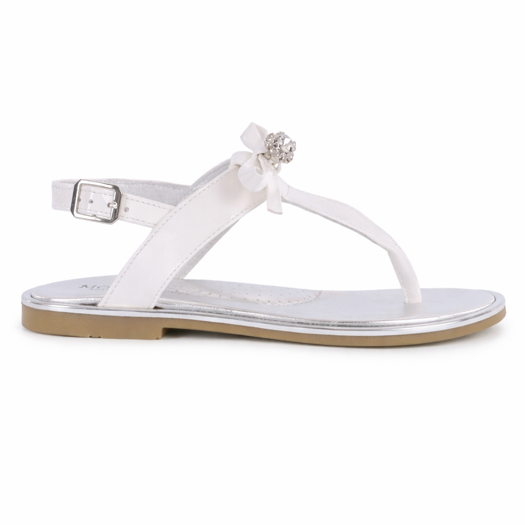 Sandali per bambina Monnalisa bianchi con dettaglio fiocco 87G001 7706 0099 MONNALISA