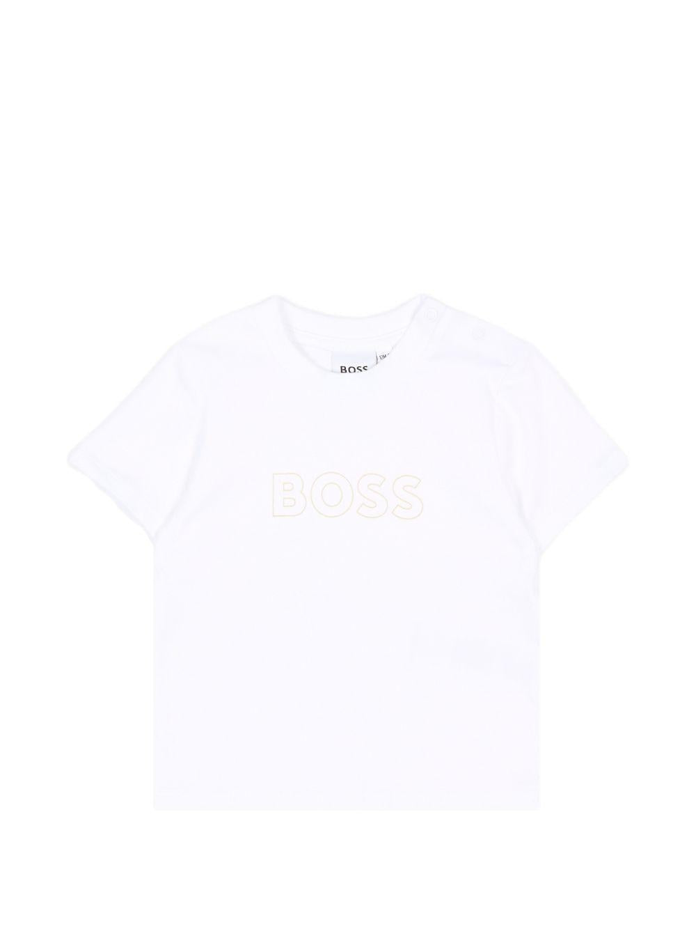 Tuta sportiva per neonato Boss Kids beige con motivo a righe J53051 249 BOSS KIDS