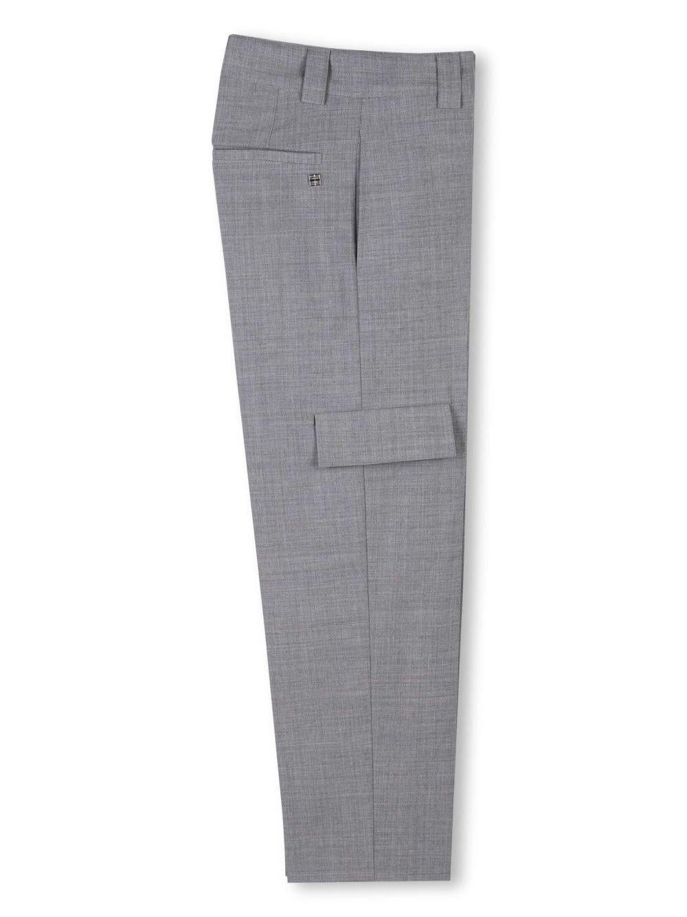 Pantaloni dritti per bambino Givenchy Kids grigio con piega stirata H30688 A47 GIVENCHY KIDS