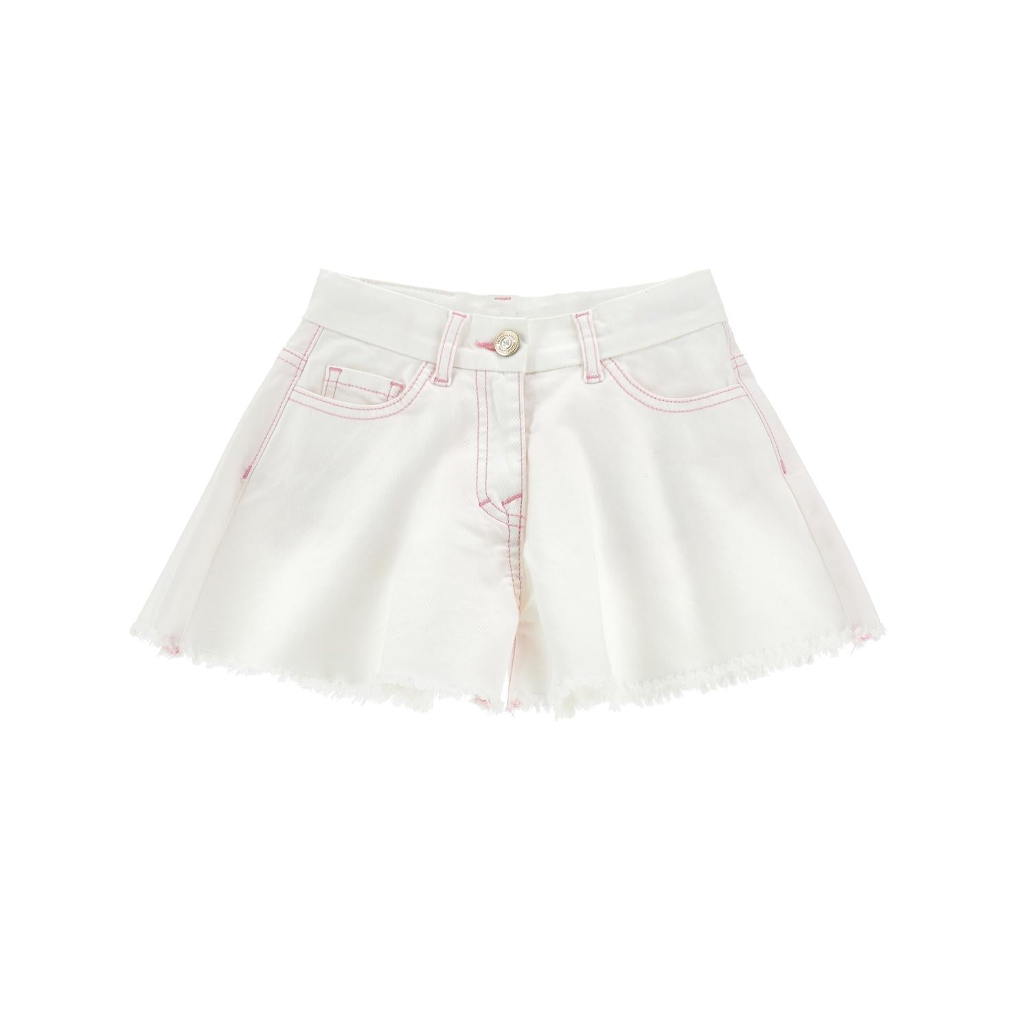 Shorts per bambina Monnalisa x Disney bianchi con decorazioni ricamate sul retro 19H420 8043 0099 MONNALISA KIDS