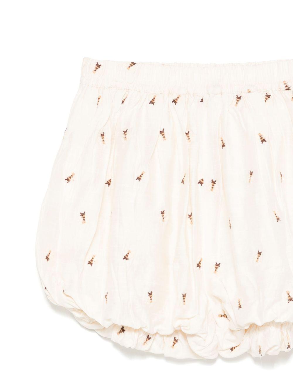 Shorts per bambina Donsje Wiepp beige con dettaglio con ricamo ad ape 4098501 00003 DONSJE KIDS