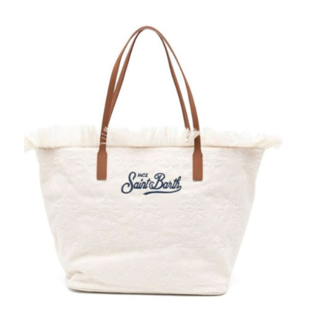 Borsa City Medium MC2 Saint Barth bianca con frange CBMF001 01034L MC2 ST. BARTH KIDS