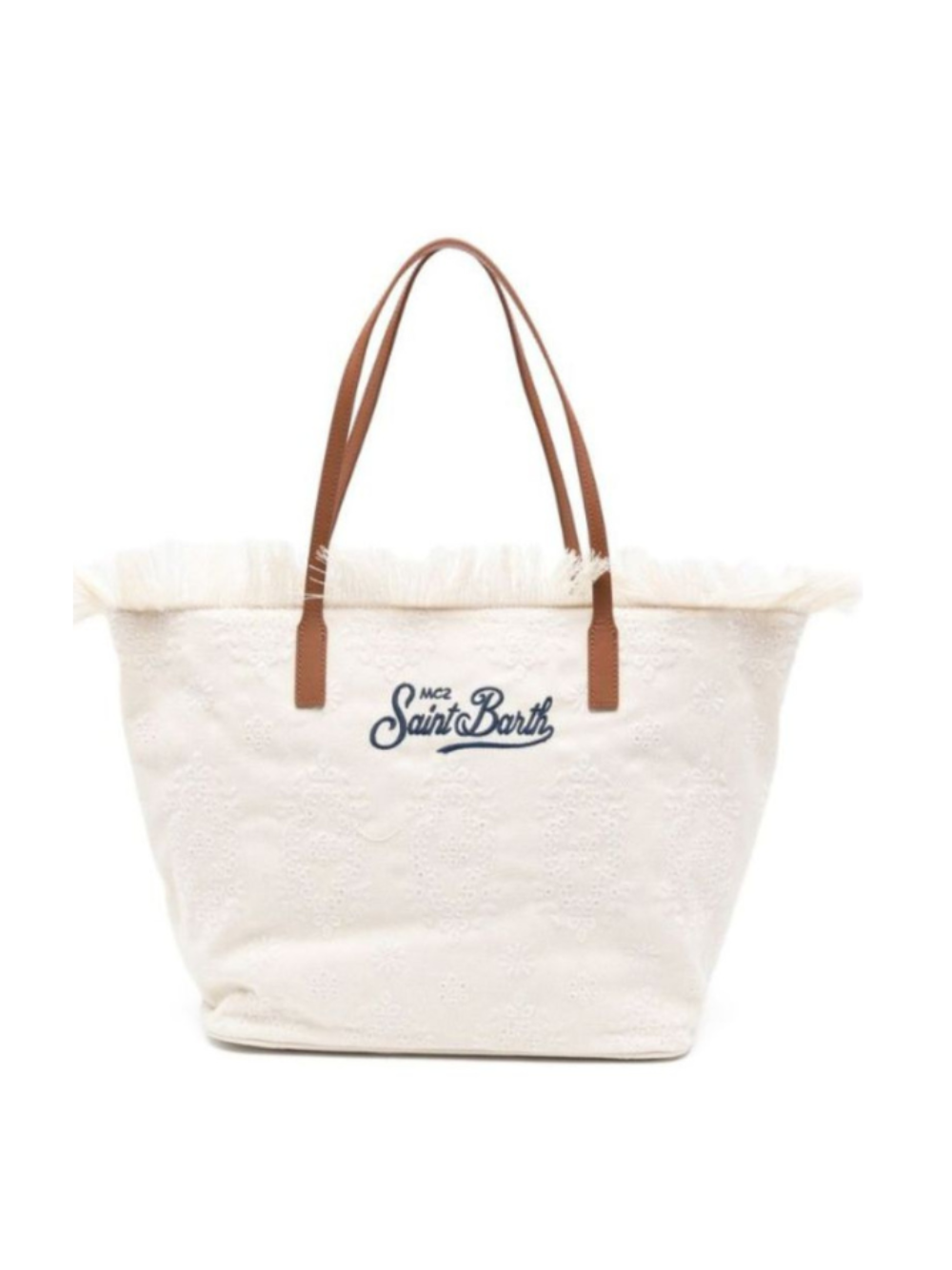 Borsa City Medium MC2 Saint Barth bianca con frange CBMF001 01034L MC2 ST. BARTH KIDS