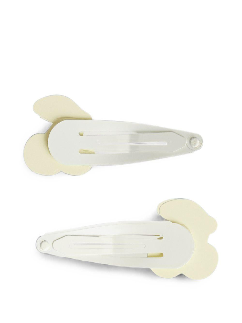 Fermagli per capelli per bambina Bonpoint bianchi con dettaglio ciliegia P06GHAW00002 004 BONPOINT KIDS