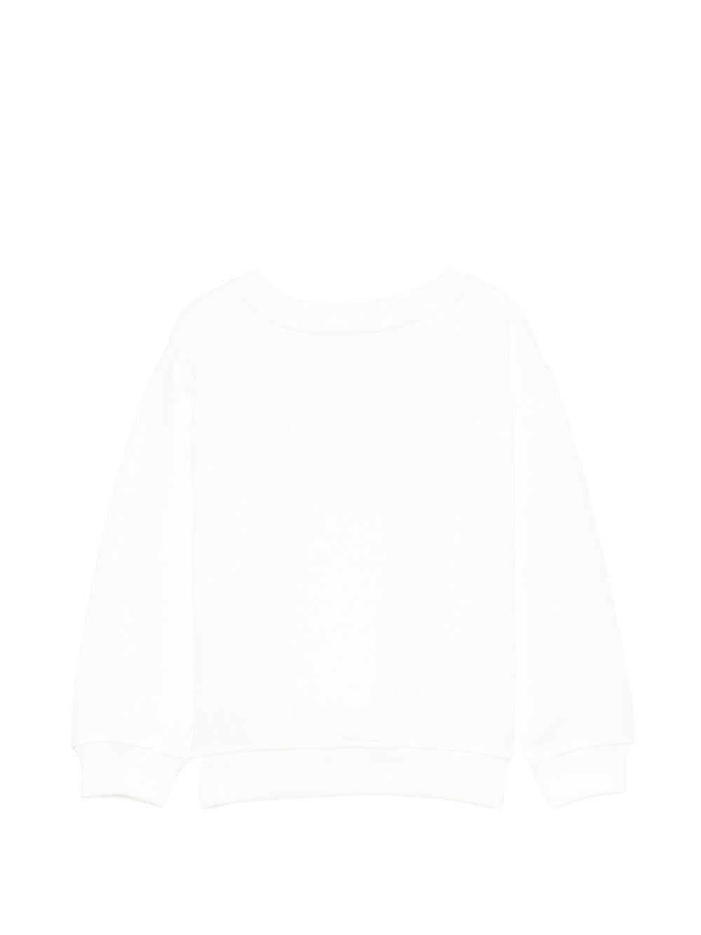 Felpa da bambino Moschino Kids bianca con stampa logo HRF078LCA32 10063 MOSCHINO KIDS