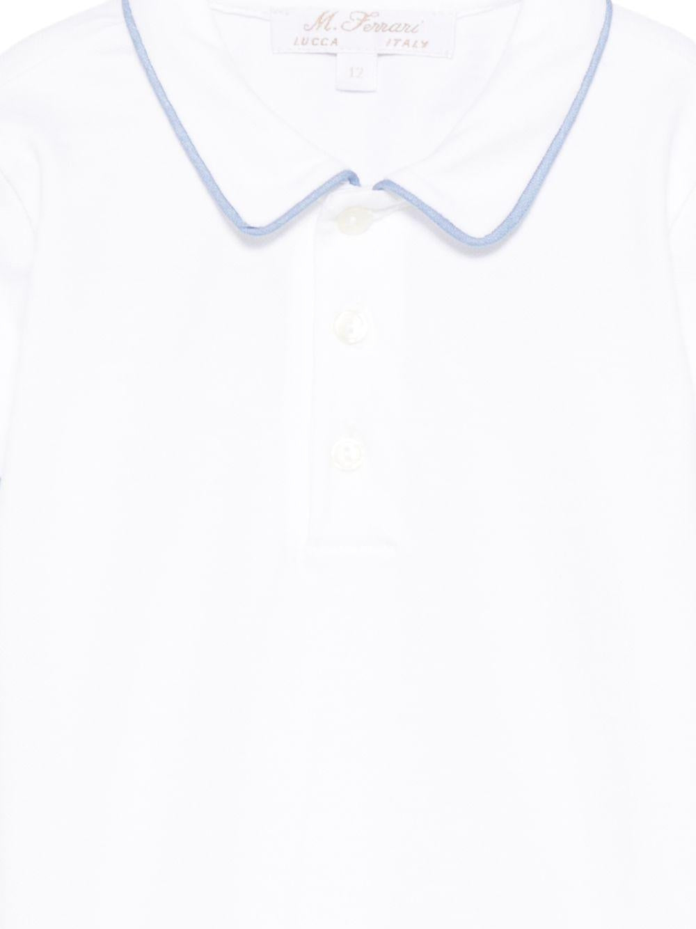 T-shirt per neonato Mariella Ferrari bianca con colletto con dettagli azzurri CAY23 BIANCO AVIO MARIELLA FERRARI KIDS
