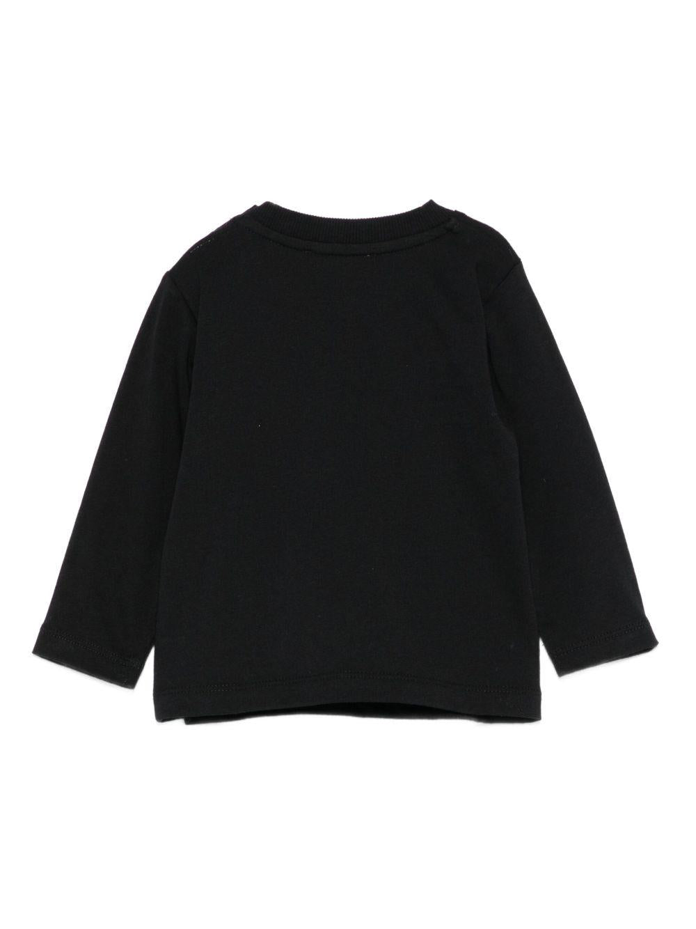 T-shirt per neonati Moschino Kids nero con orsetto ricamato M9O00RLAA10 60100 MOSCHINO KIDS