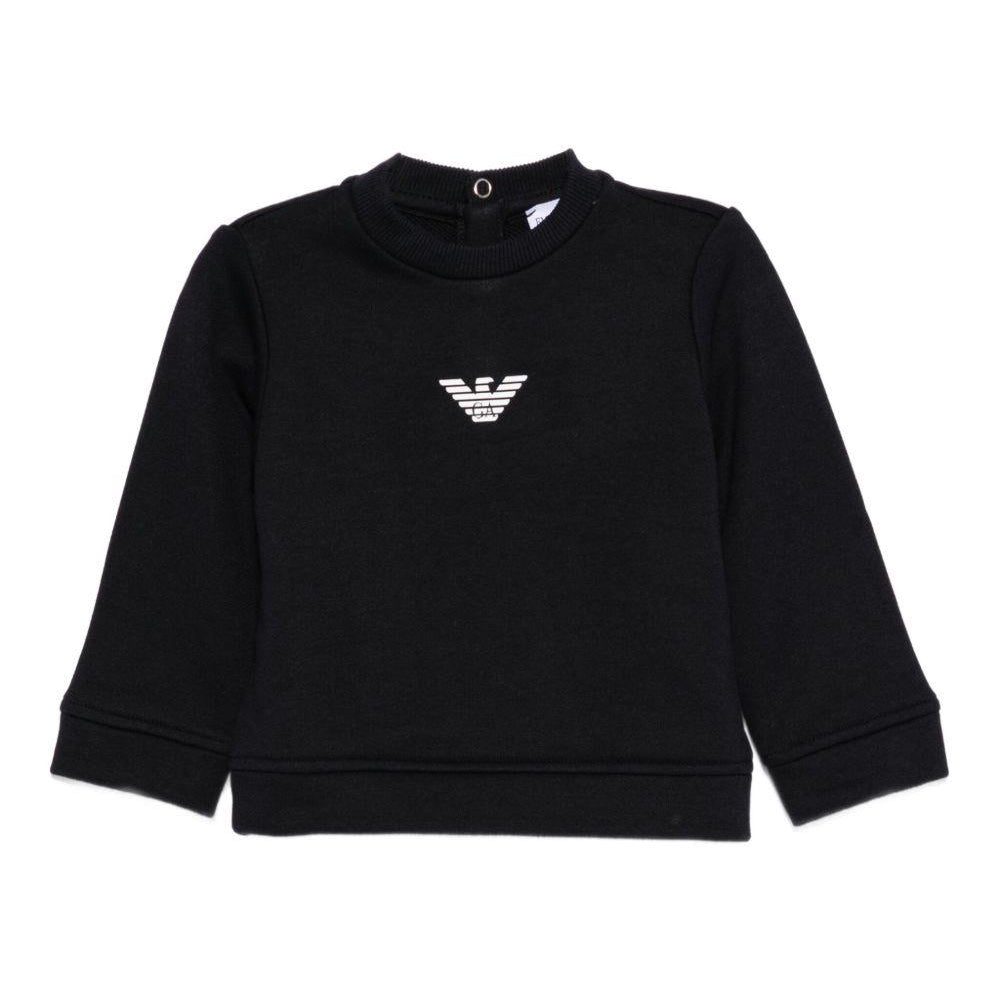 Felpa per neonato Emporio Armani Kids blu con logo aquila sul davanti EB000301 AF14681 MB053 EMPORIO ARMANI KIDS