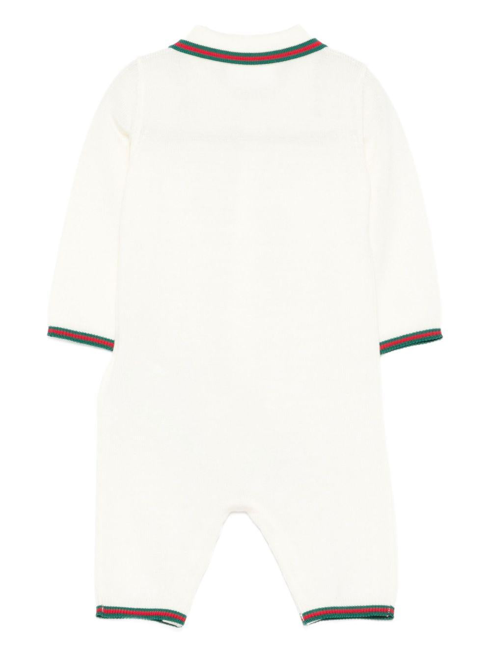 Tutina per neonati Gucci Kids bianca opaca con colletto polo 825863XKEXN 9112 GUCCI KIDS