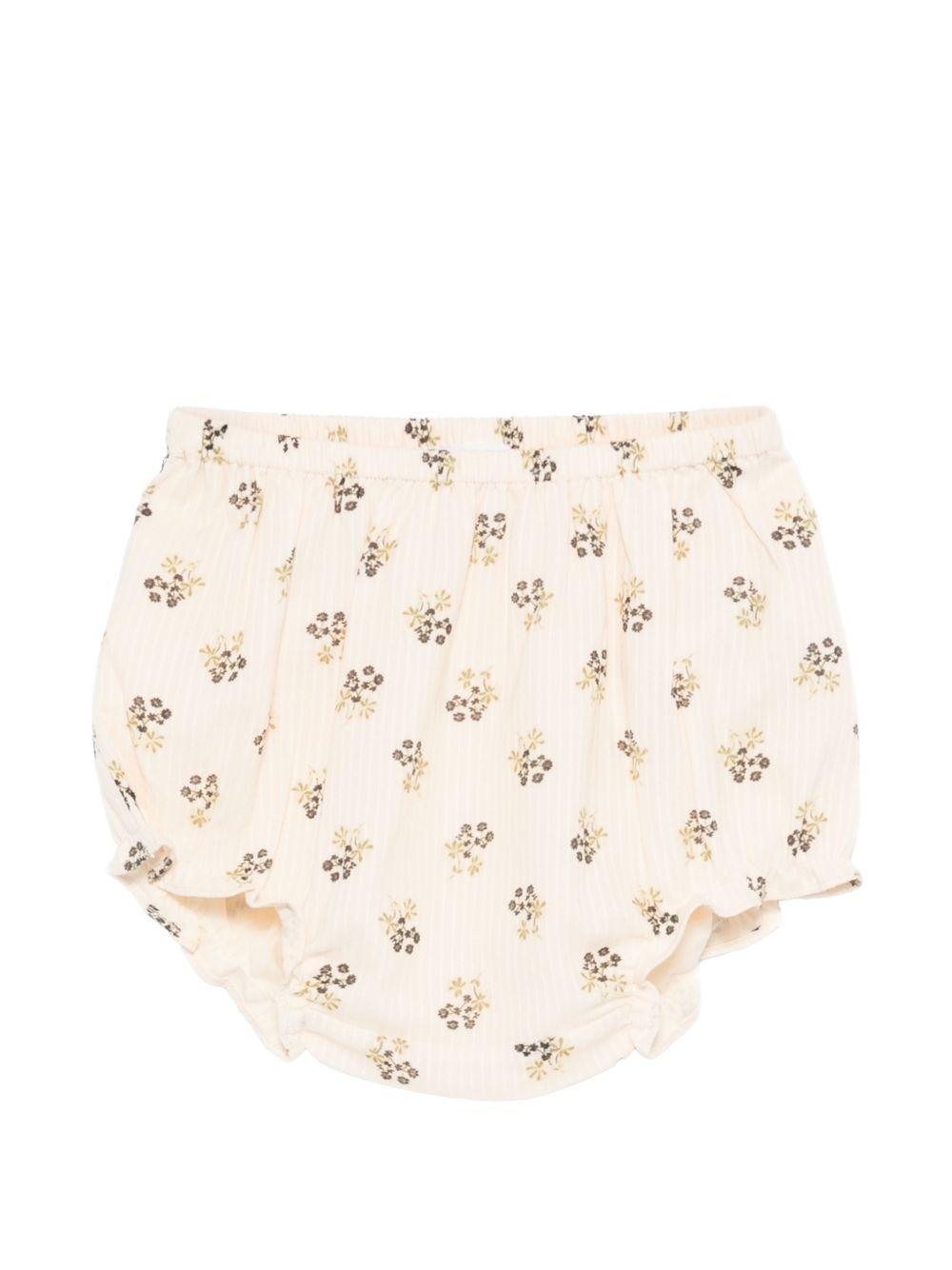 Culotte per neonati Bonpoint biege con stampa a fiori all-over S06XBEW00003 503 BONPOINT KIDS