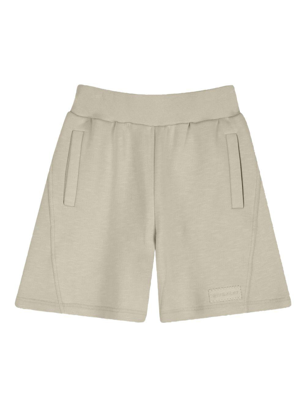 Shorts per bambino Givenchy Kids beige con bordo a coste H31106 192 GIVENCHY KIDS