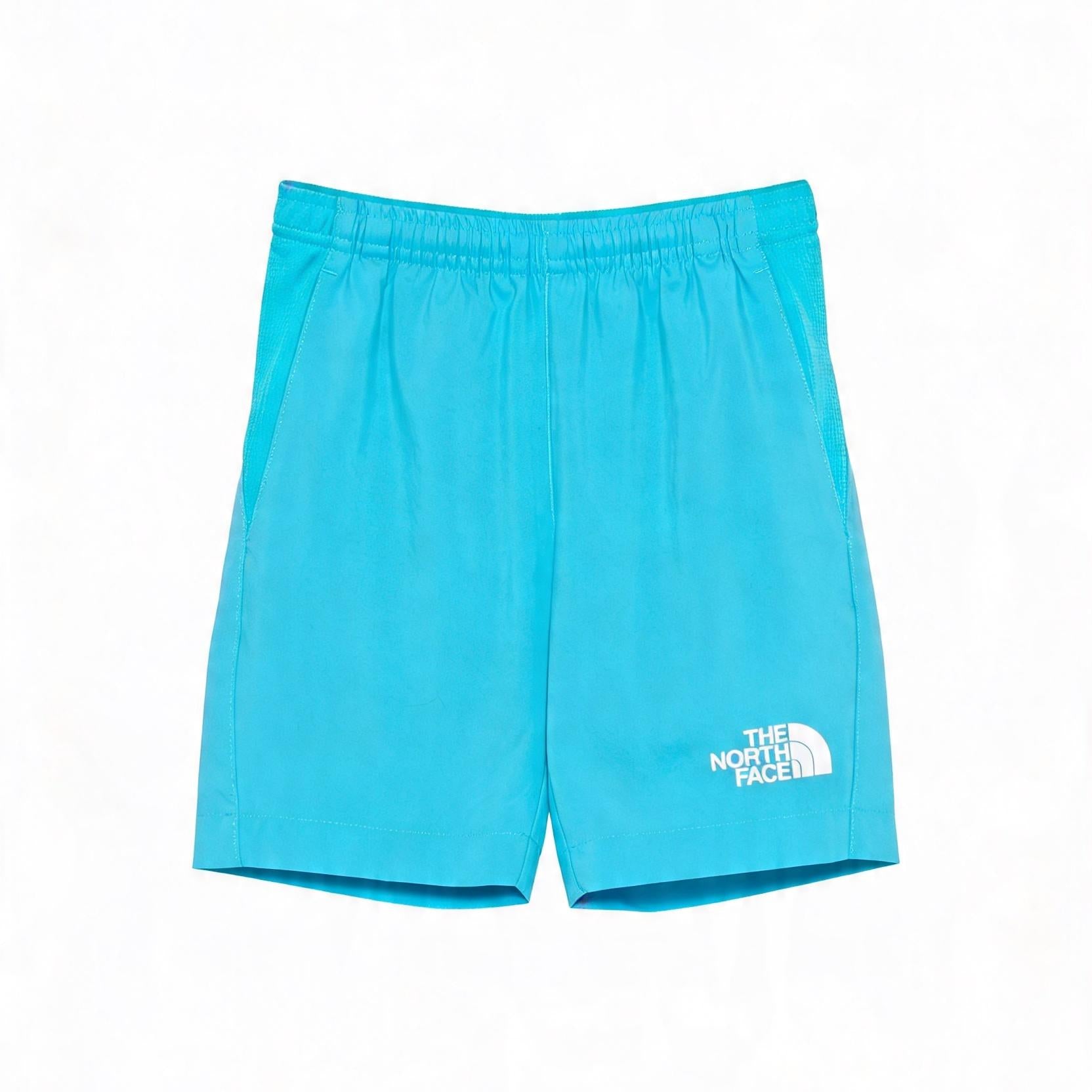 Shorts per bambino North Face Kids azzurro con stampa del logo NF0A8BNH D7R1 THE NORTH FACE KIDS
