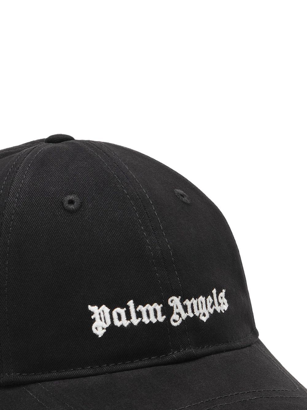Cappello da baseball per bambino Palm Angels Kids nero con logo sul davanti PBLB002S26FAB003 110 PALM ANGELS KIDS