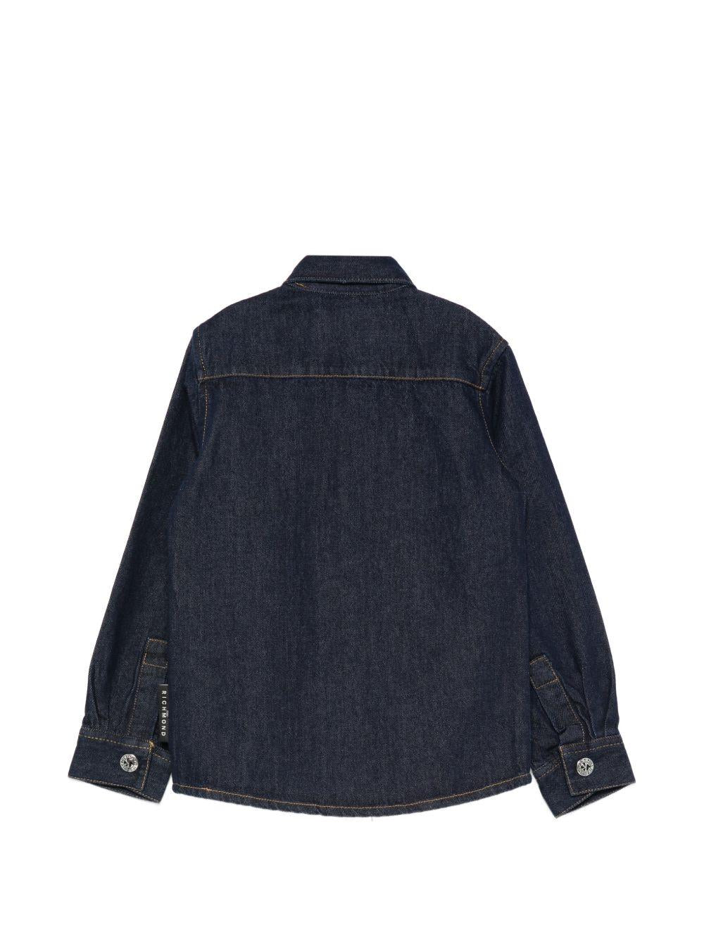 Camicia per bambino John Richmond Junior in denim con tasche applicate RBP26209CA DENIM RAW JOHN RICHMOND JUNIOR