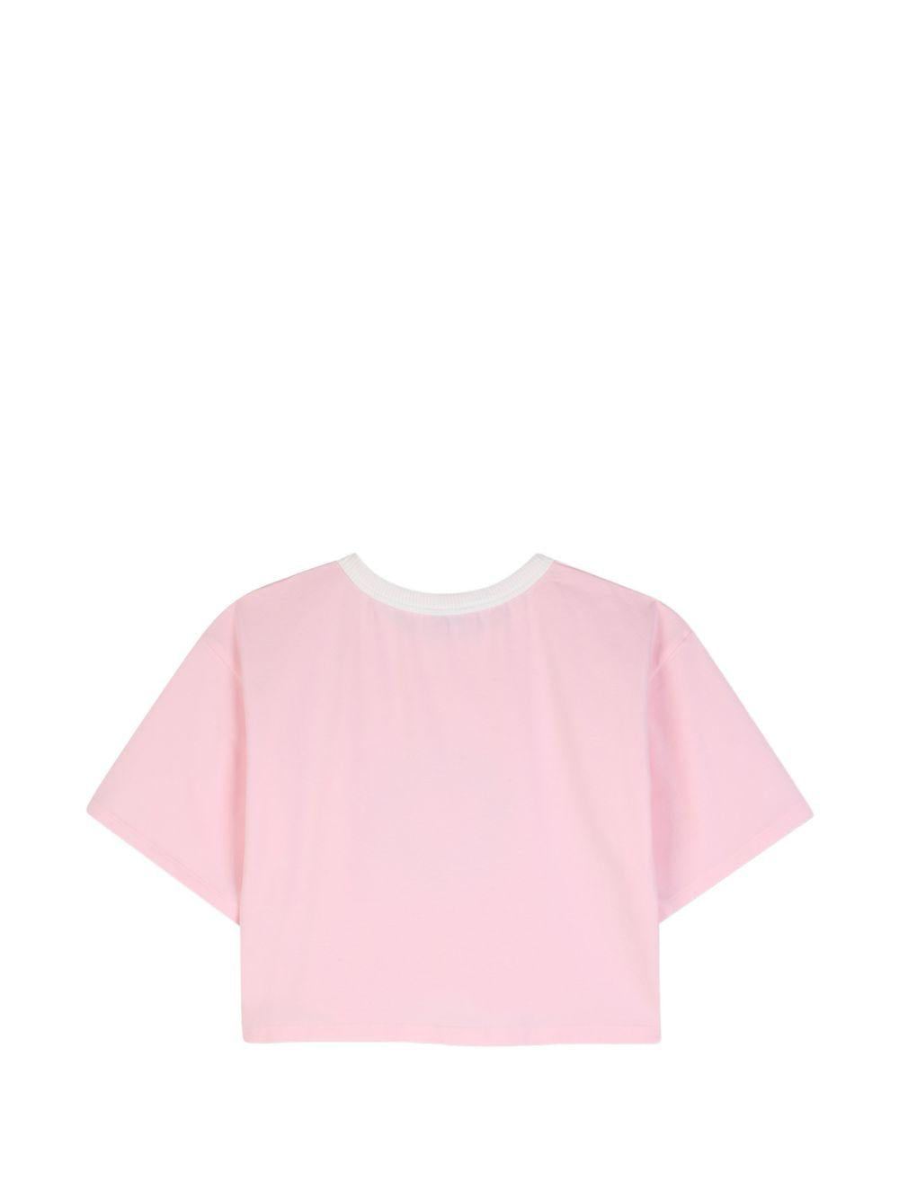 T-shirt per bambina Kenzo Kids rosa con taglio crop K62004 44F KENZO KIDS