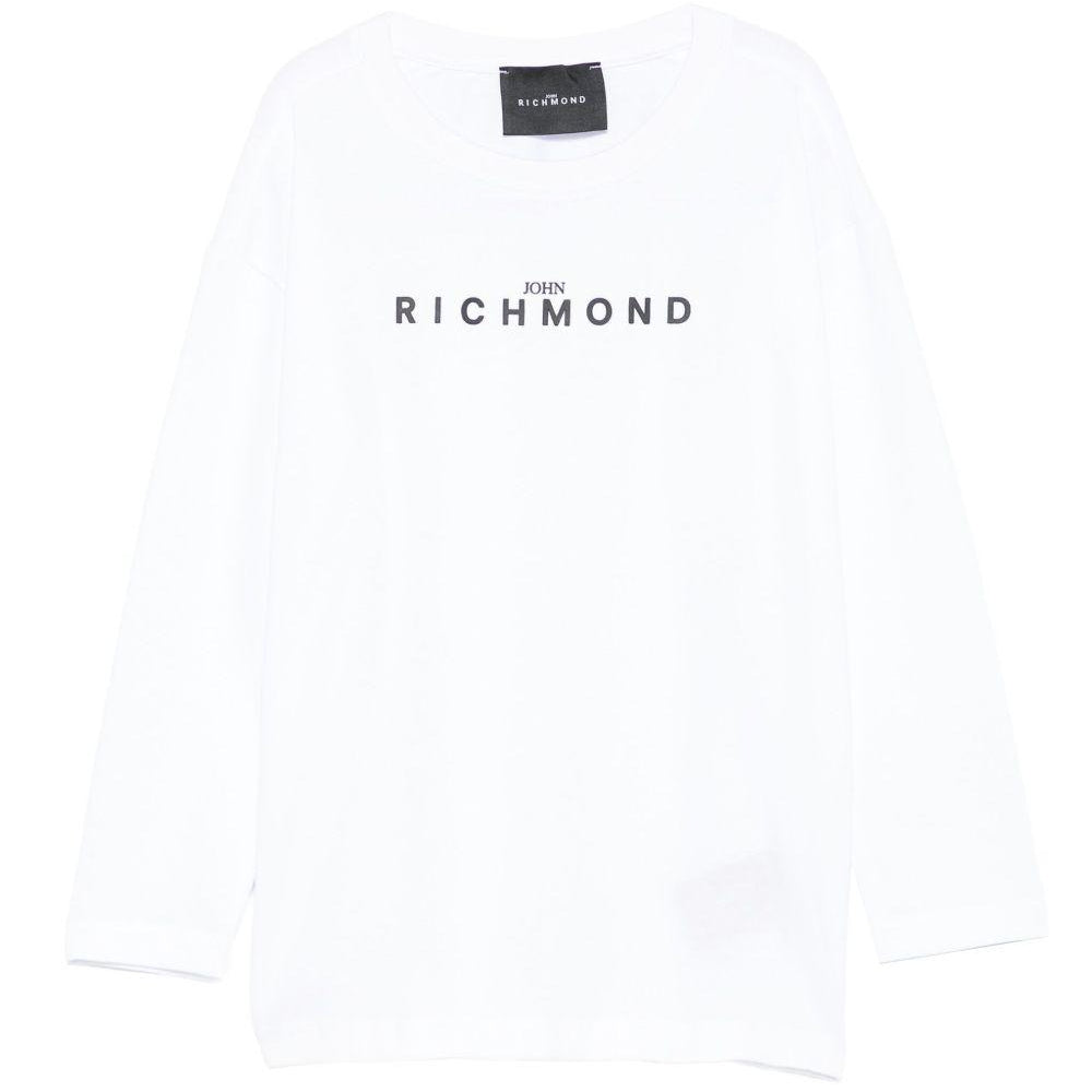 T-shirt per bambino John Richmond Junior bianco con dettaglio logo RBA25016TS WHITE JOHN RICHMOND JUNIOR