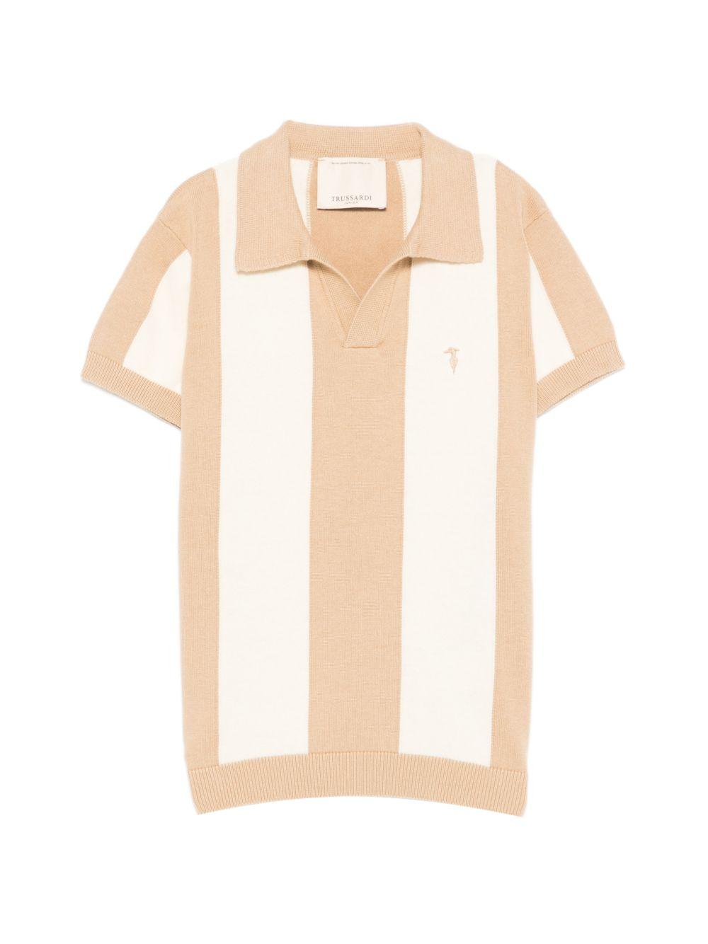 T-shirt per bambino Trussardi Junior beige con design a righe TBP26127PO BEIGE N.E. TRUSSARDI KIDS