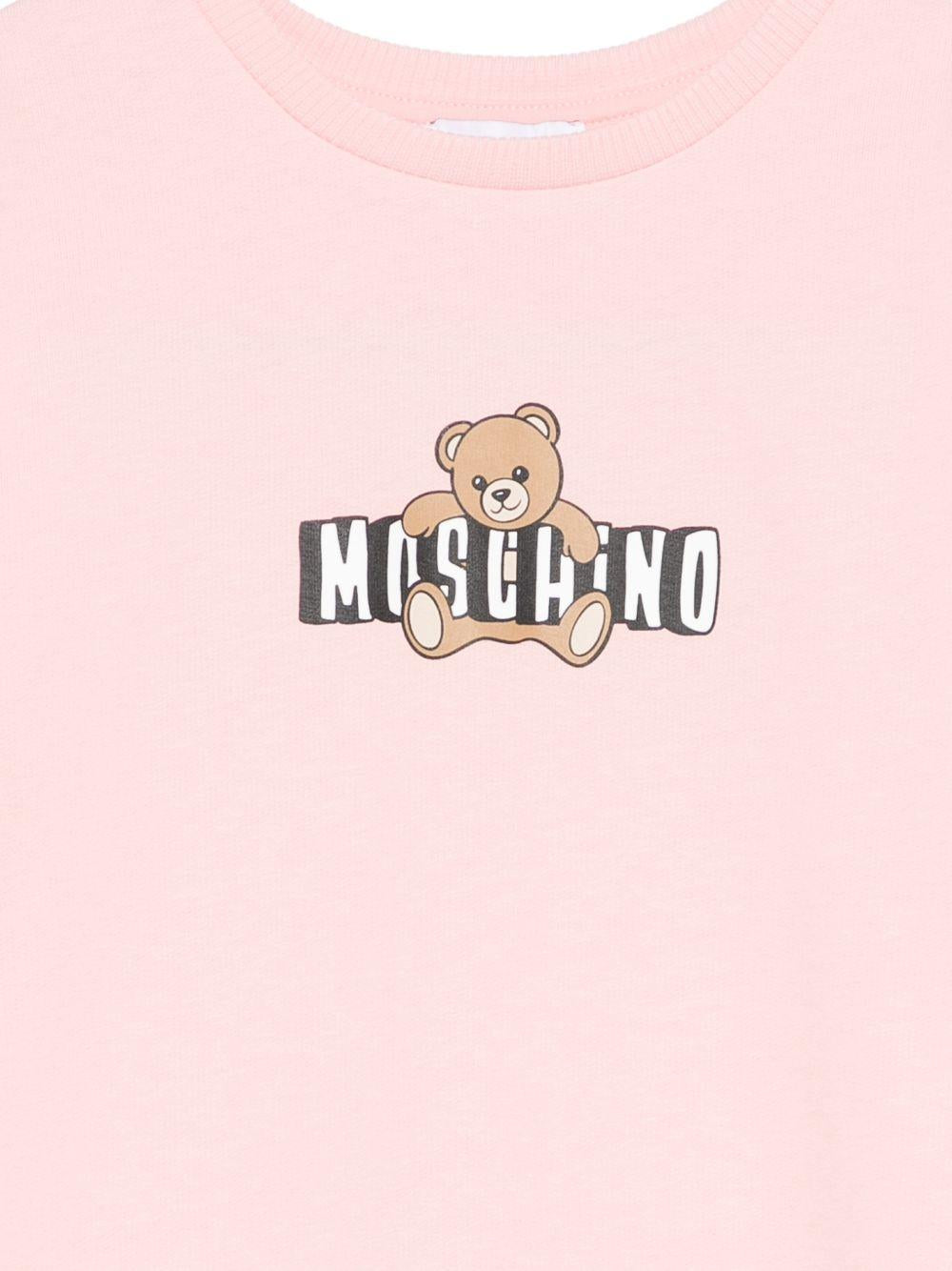 Abito da bambina Moschino Kids rosa con stampa orsetto HDV0HLLCA19 50209 MOSCHINO KIDS