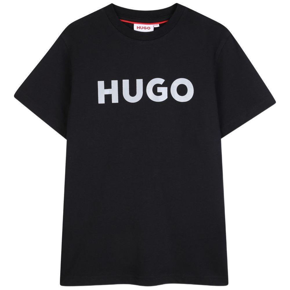 T-shirt per bambino Hugo Kids nera con logo a contrasto G01016 09B Hugo KIDS