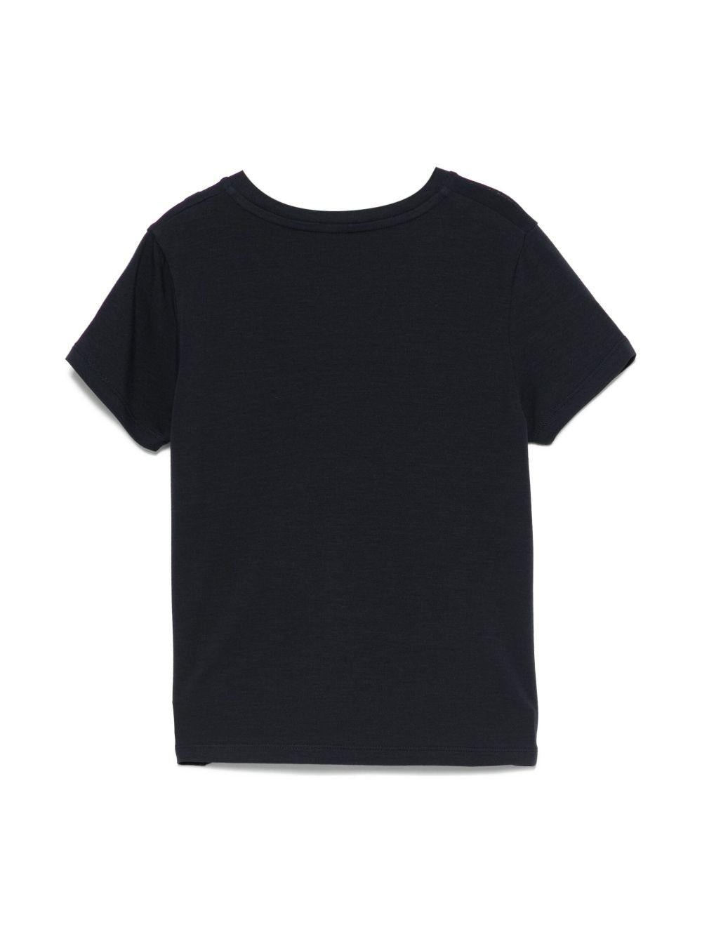 T-shirt con logo per bambino Moncler Enfant blu con orlo dritto K19548C0001189AWF 778 MONCLER ENFANT