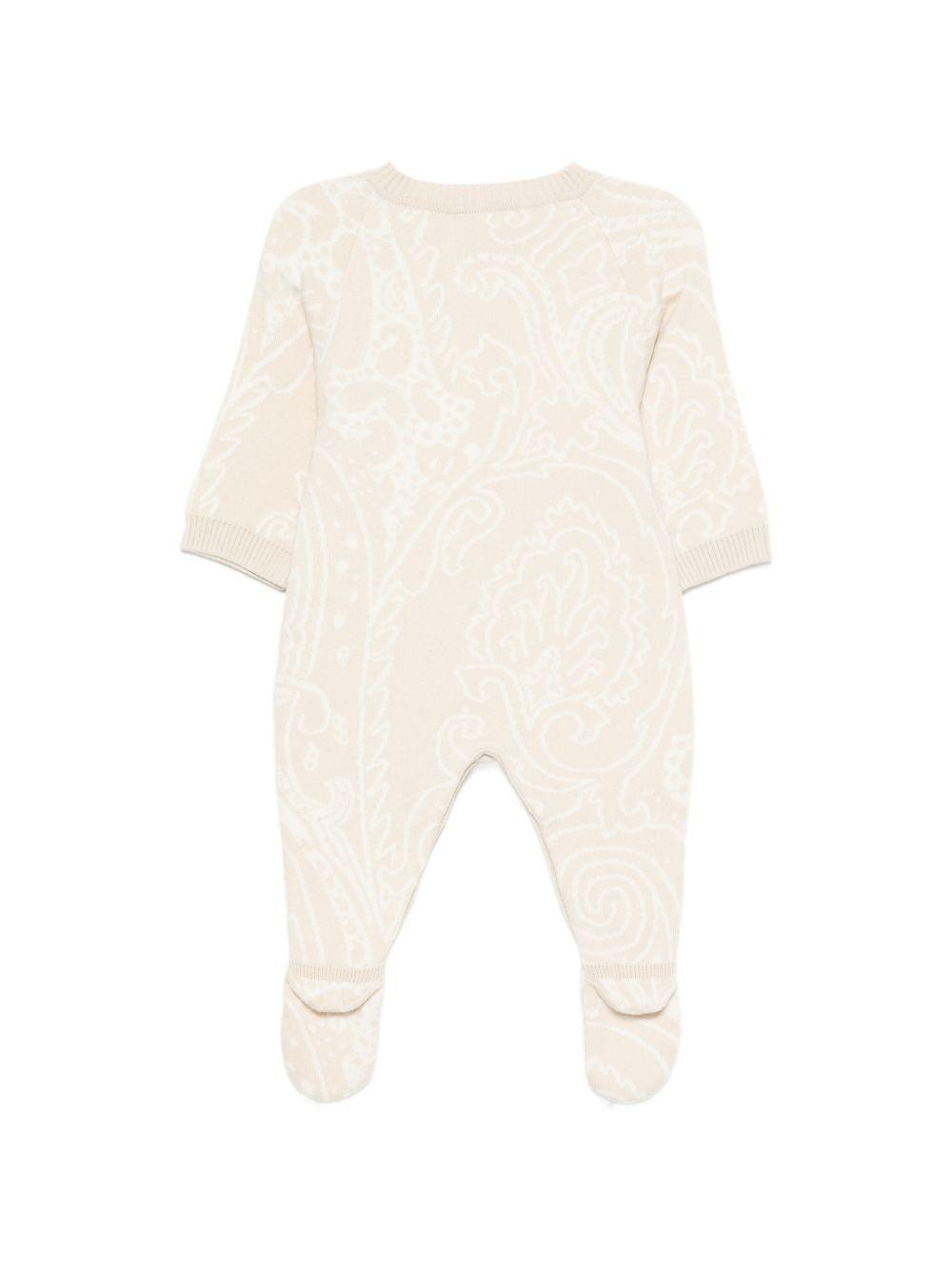 Tutina per neonati Etro Kids beige con motivo paisley GZB500 Z1376 185 ETRO KIDS