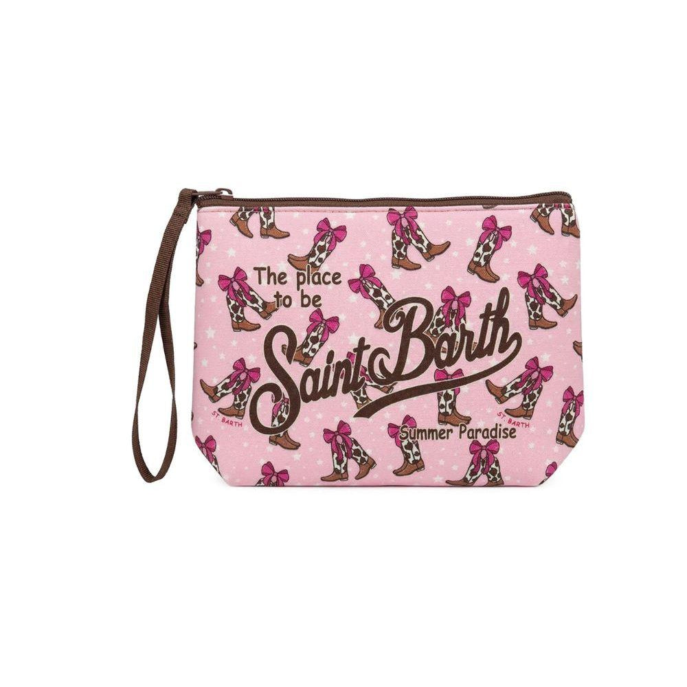 Pochette Aline MC2 Saint Barth rosa con stampa stivali cowgirl all-over ALIN001 00275L MC2 ST. BARTH KIDS