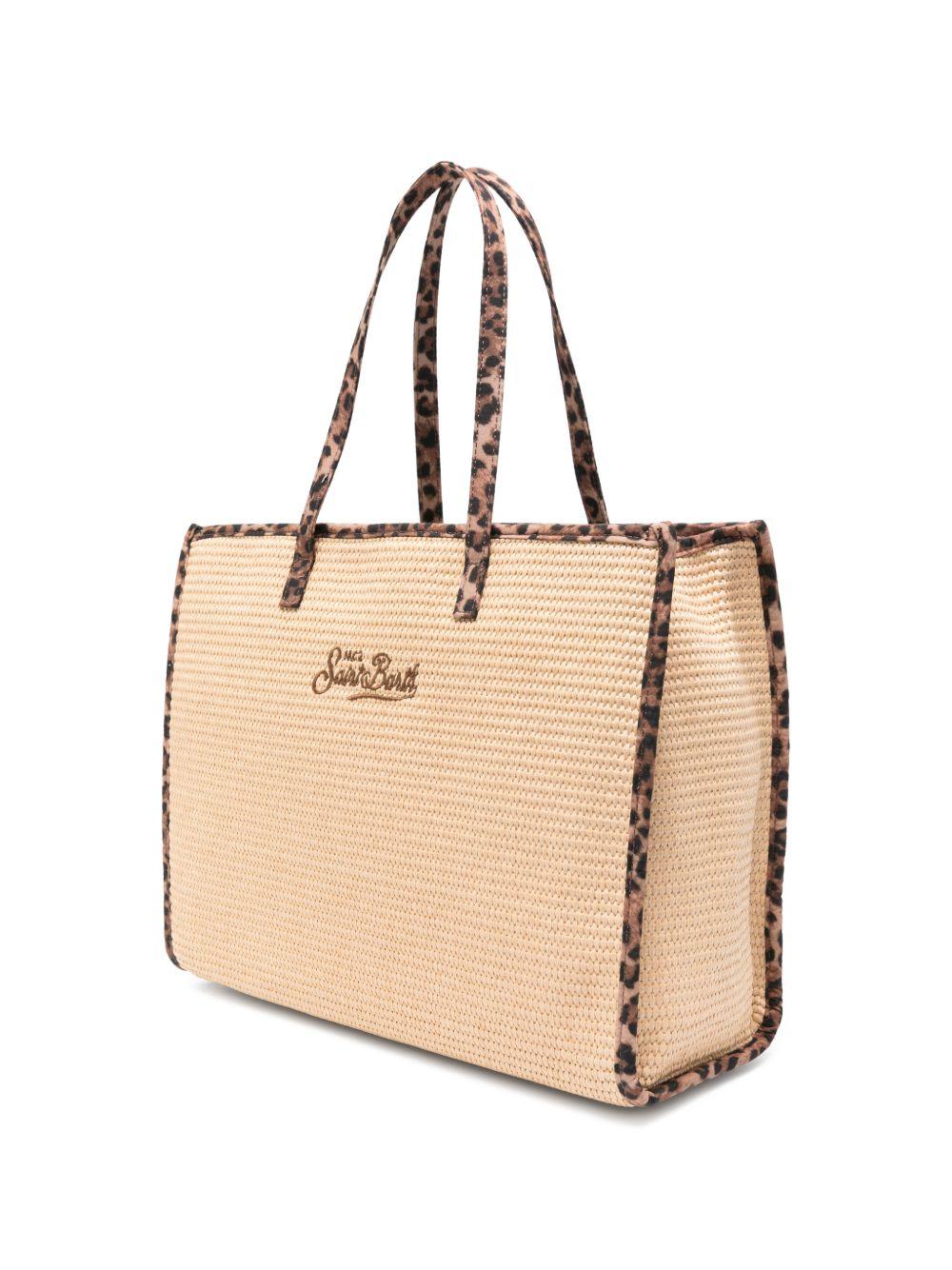 Borsa Vivian MC2 Saint barth beige con patch logo leopardato VIV0007 00369L MC2 ST. BARTH KIDS