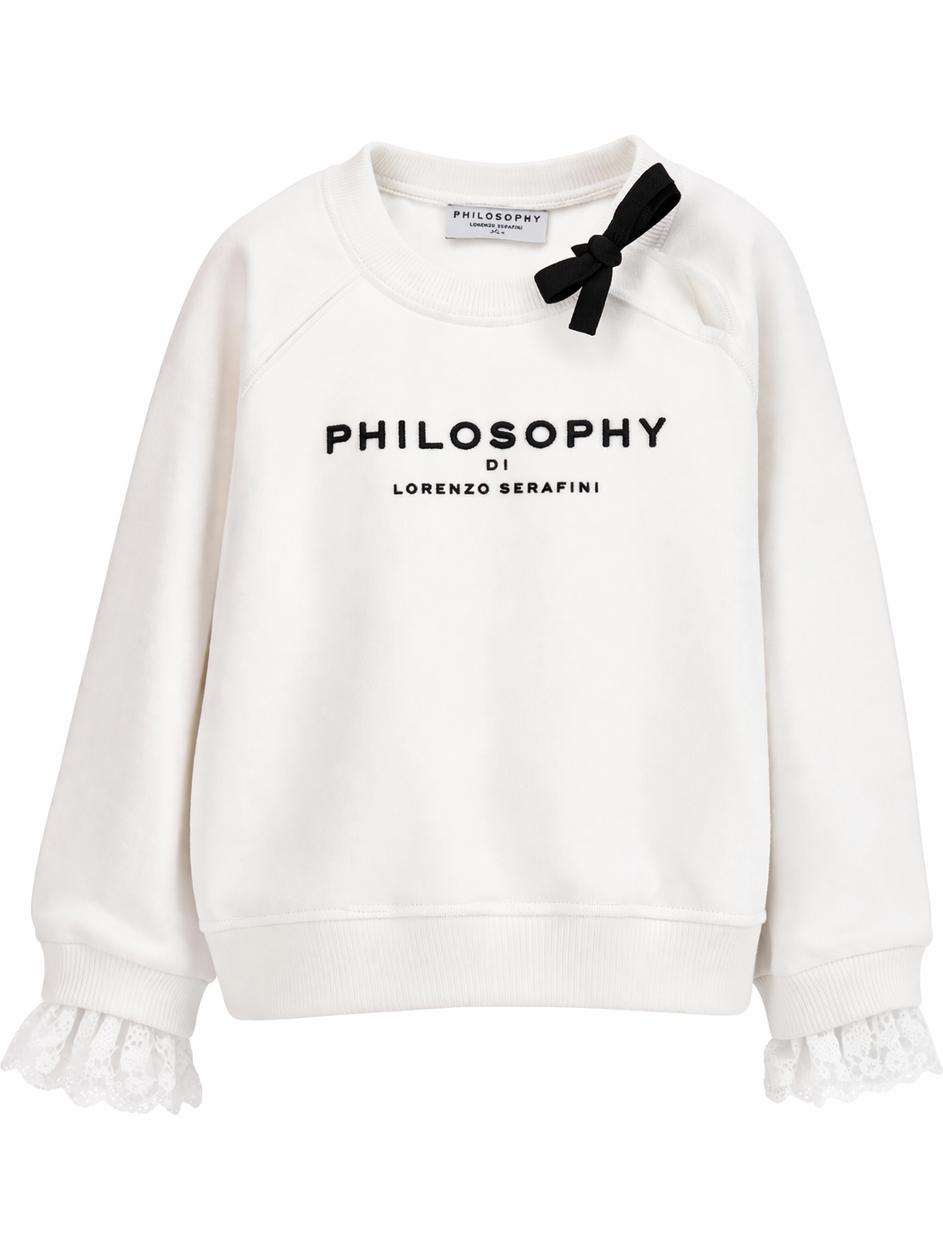 Felpa per bambina Philosophy di Lorenzo Serafini bianca con logo sul davanti I9G612 7031 0150 PHILOSOPHY KIDS