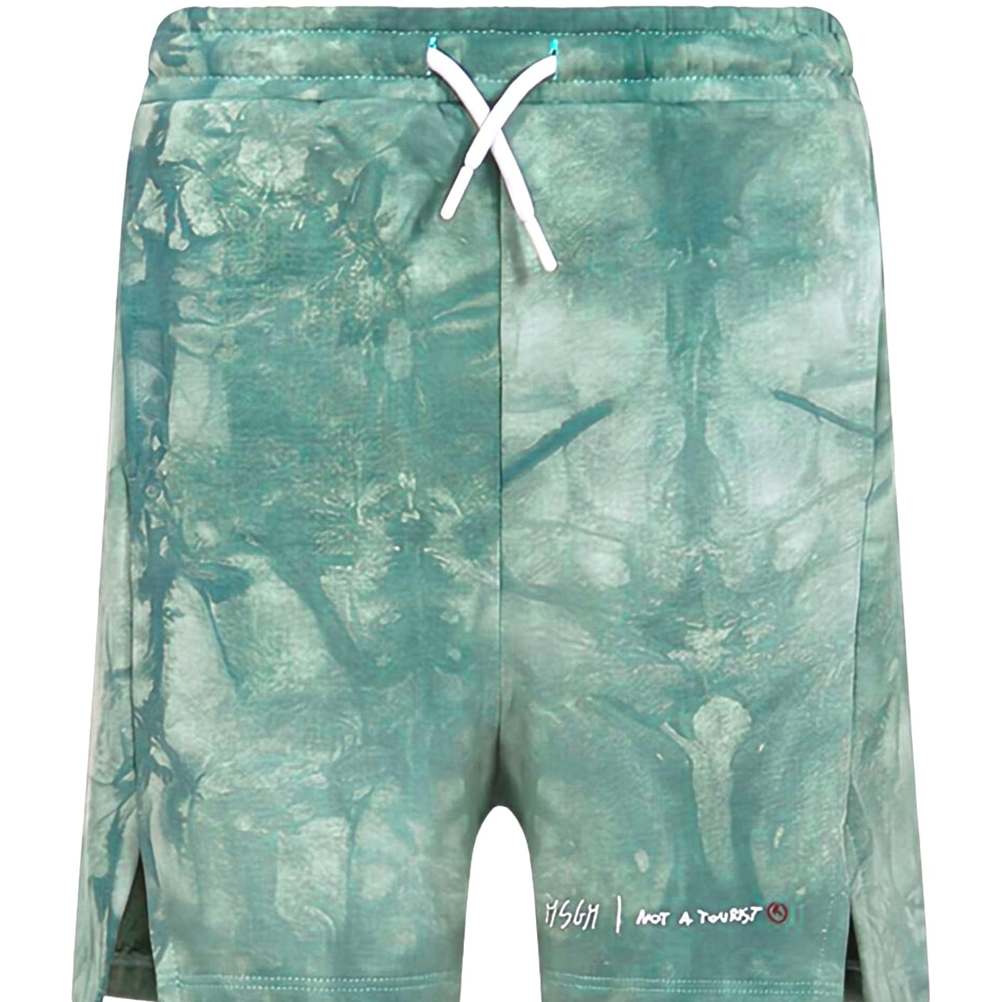 Shorts per bambino MSGM Kids verde con tasche laterali S6MSJBBE245 089 MSGM KIDS