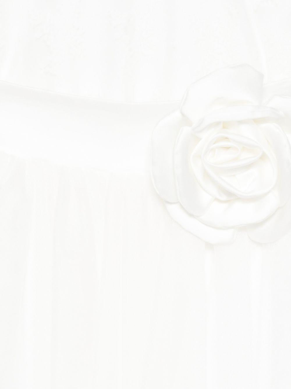 Completo body e gonna per bambina Colorichiari bianco con applicazione fiore FL208395 4970a 1515 COLORICHIARI