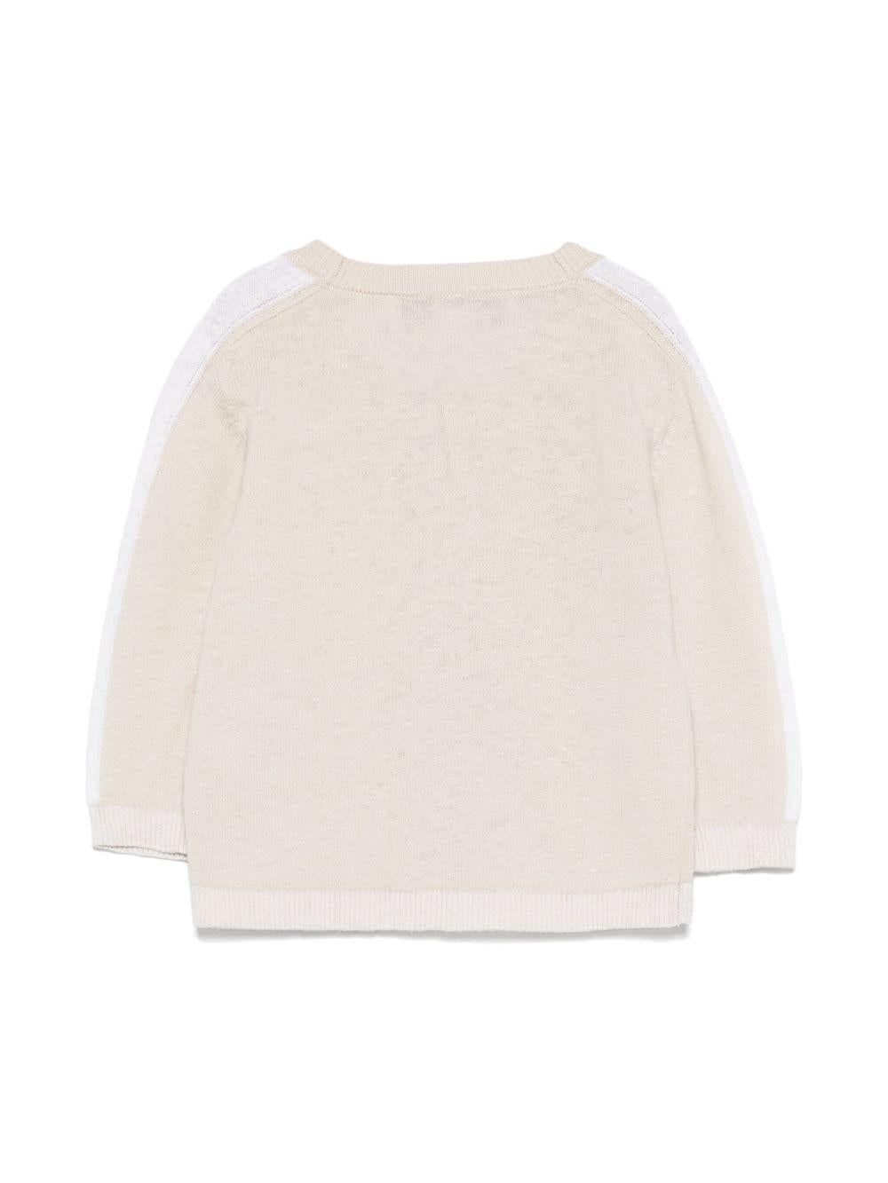 Cardigan per neonato Tartine Et Chocolat beige con ricamo e bordo a contrasto CA18051 17 TArtine & Chocolat