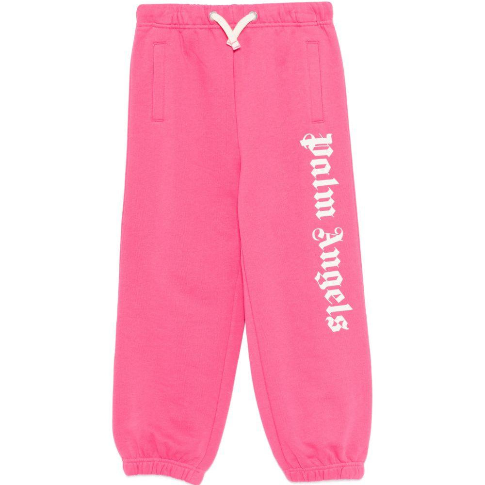 Pantaloni sportivi per bambina Palm Angels Kids fucisa con logo sul davanti PGCH008S26FLE001 044 PALM ANGELS KIDS
