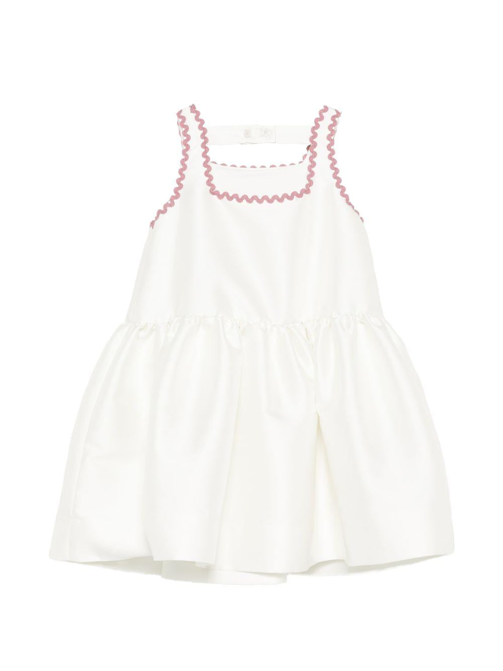 Abito per bambina Simonetta bianco con ruches SY1B02 S0251 102RS SIMONETTA