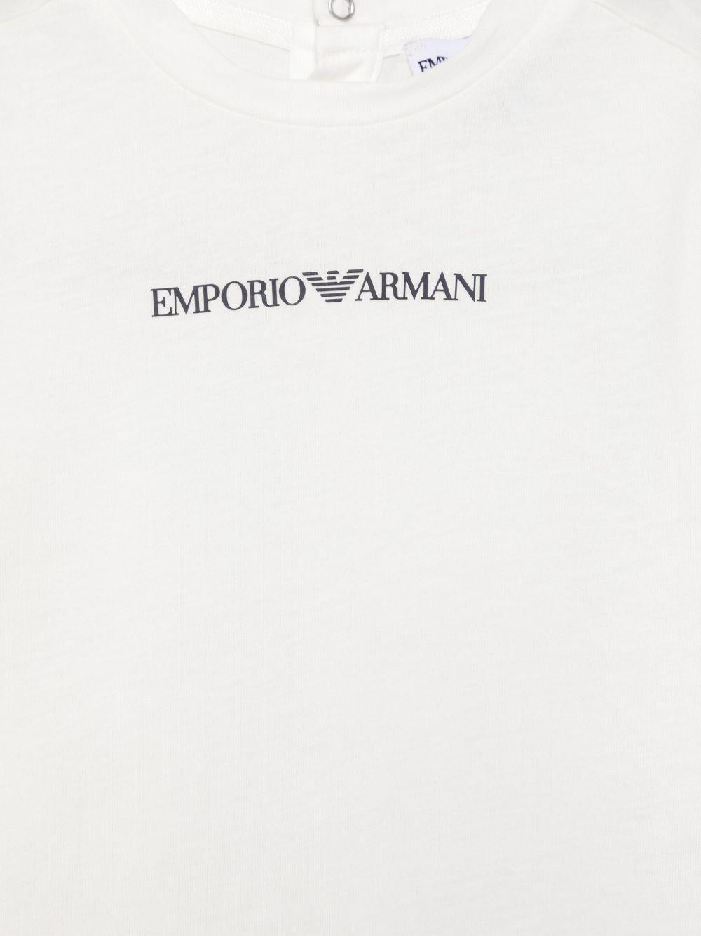 T-shirt per neonato Emporio Armani Kids bianco con logo gommato EB000419 AF15013 M0135 EMPORIO ARMANI KIDS