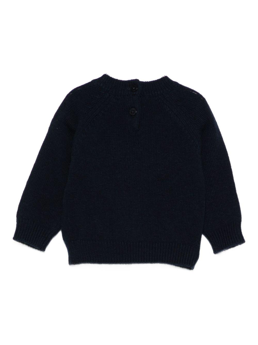 Maglione per neonato Il Gufo blu con ricamo cagnolino A25GMA0008EM220 4939 IL GUFO