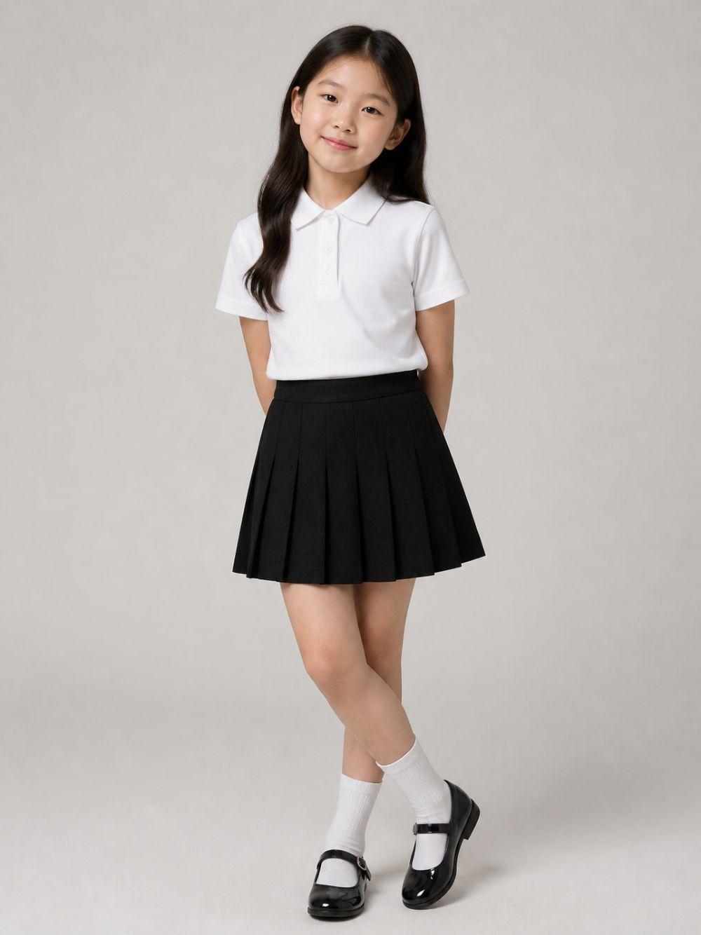 Gonna per bambina Douuod Kids nera con motivo plissettato DZ7A01 I0337 61L DOUUOD KIDS