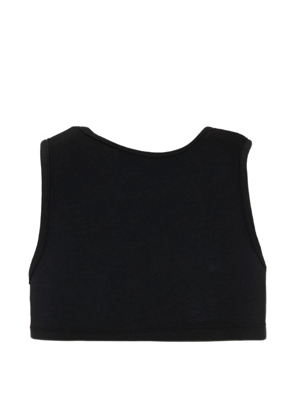 T-shirt per bambina MSGM Kids nera senza maniche S6MSJGTO011 110 MSGM KIDS