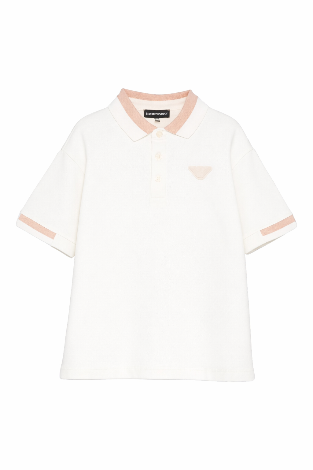 T-shirt per bambino Emporio Armani Kids beige con logo aquila sul davanti EB001316 AF16641 U0003 EMPORIO ARMANI KIDS