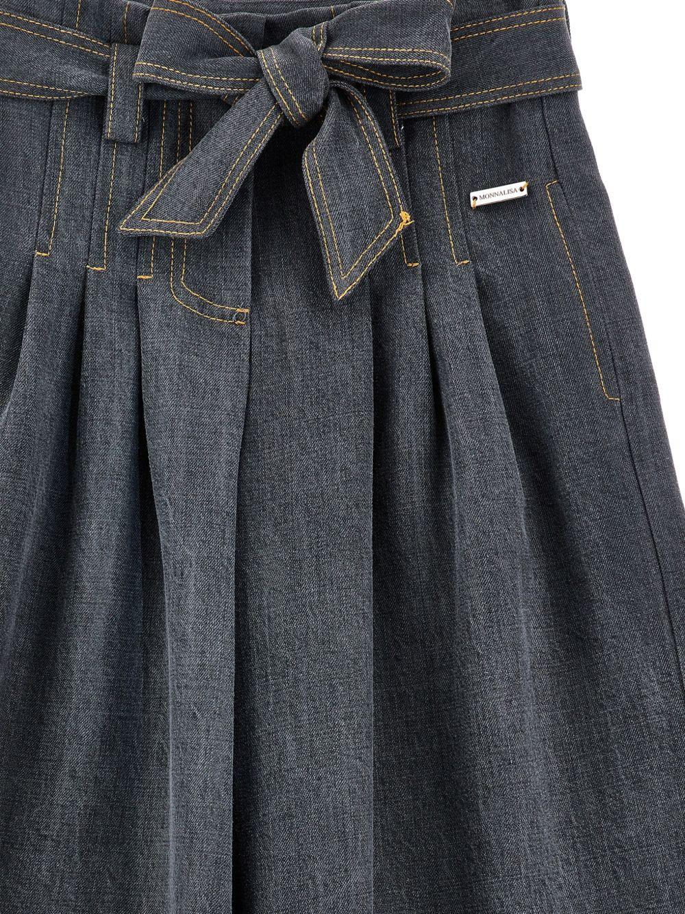Pantaloni per bambina Monnalisa Kids grigi con dettagli plissettati 17H400 8208 032F MONNALISA KIDS