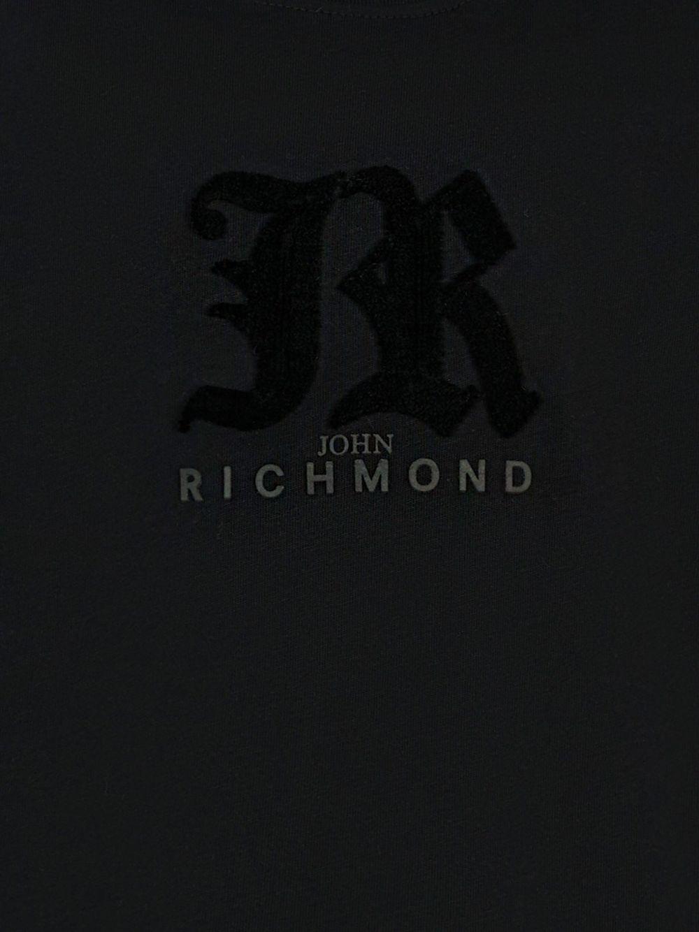 T-shirt per bambino John Richmond Junior nero con dettaglio logo RBA25008TS BLACK JOHN RICHMOND JUNIOR
