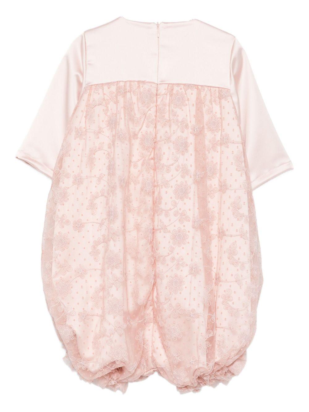 Abito per bambina A'lapage rosa con motivo floreale con rose AL14 ROSA A'LAPAGE