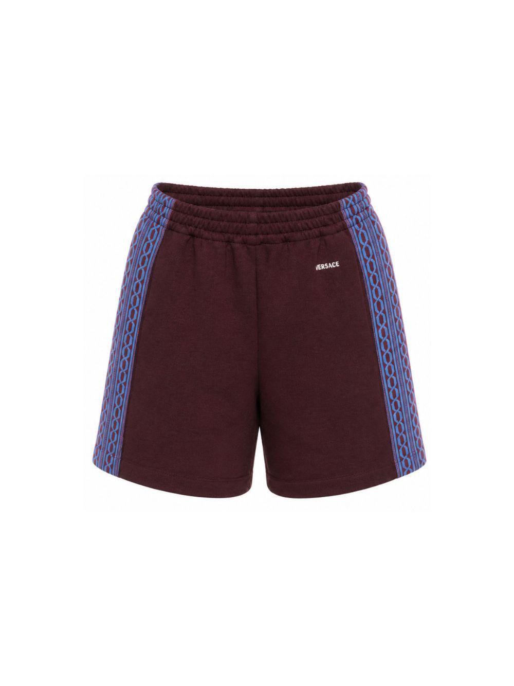 Shorts per bambino Versace Kids bordeaux con bande laterali 10249361A18115 2RH20 VERSACE KIDS