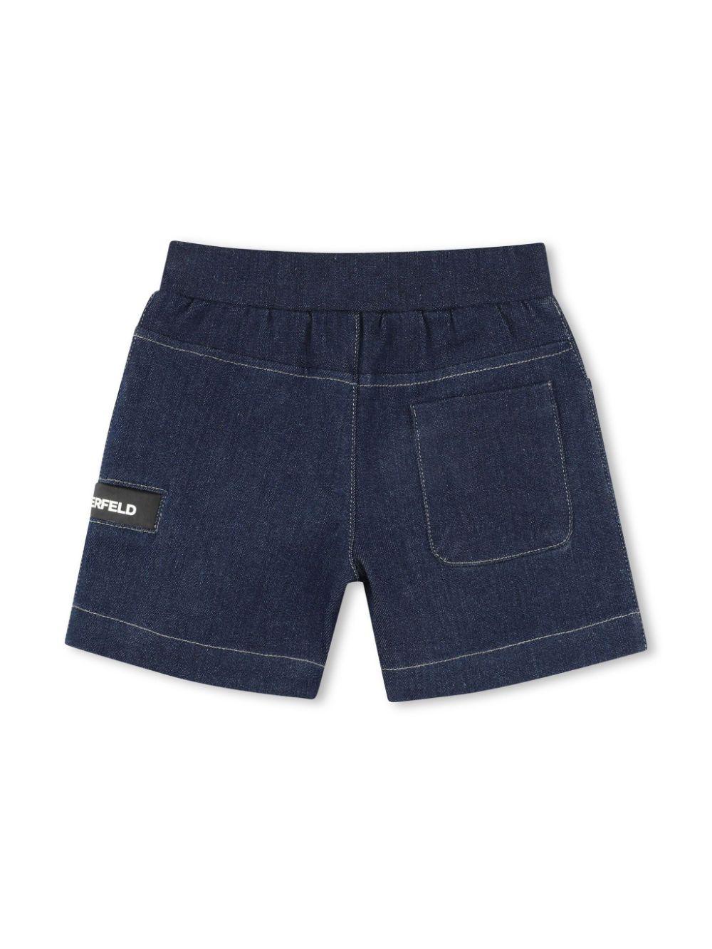 Set con shorts per neonato Karl Lagerfeld Kids blu con motivo Ikonik Karl Z30504 782 KARL LAGERFELD KIDS
